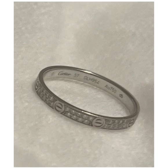 ***SOLD** Cartier Pave Diamonds Love Ring White gold Box +Cert of Authenticity - Picture 12 of 15